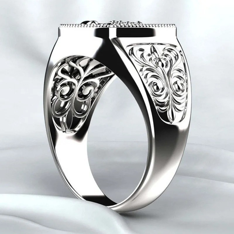925 Sterling Silver Men’s Ring Wedding Band Luxury Anniversary Party Gift