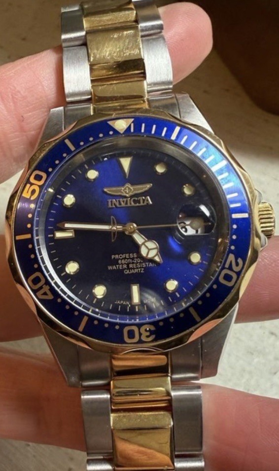 Invicta Men’s Watch Stainless Steel Bracelet, Blue Dial, Quartz Movement