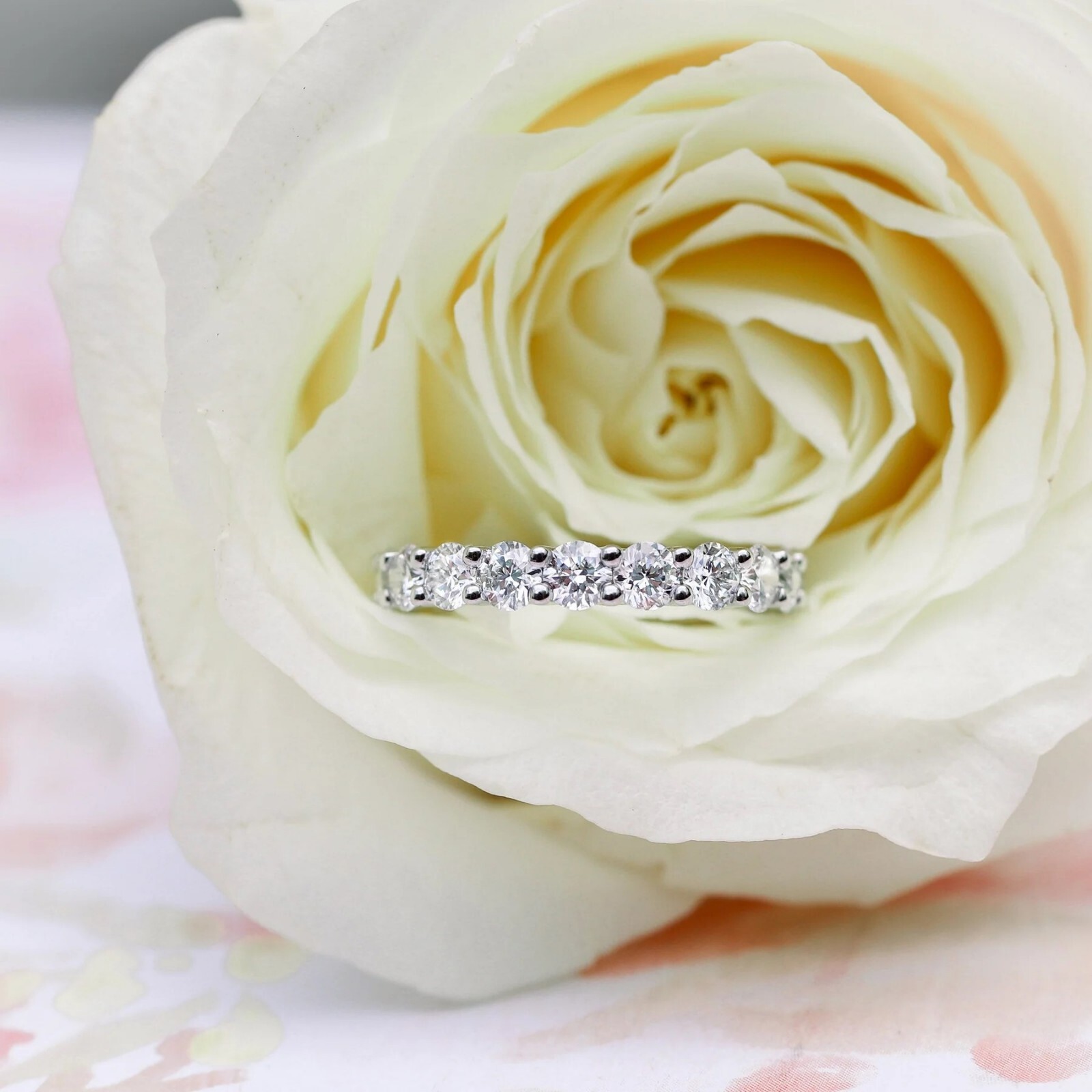 2.70 MM Round Cut Moissanite Full Eternity Matching Wedding Band, Women Band