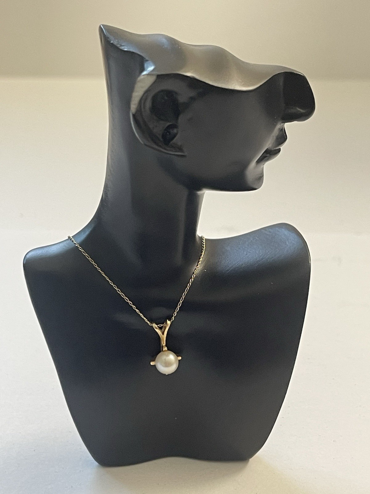 14K GOLD with pearl PENDANT NECKLACE “14”-1.72 g