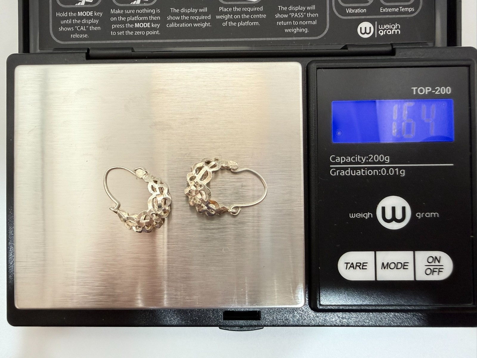 Silver Open Lattice Cutwork Crown Silhouette Hoop Earrings