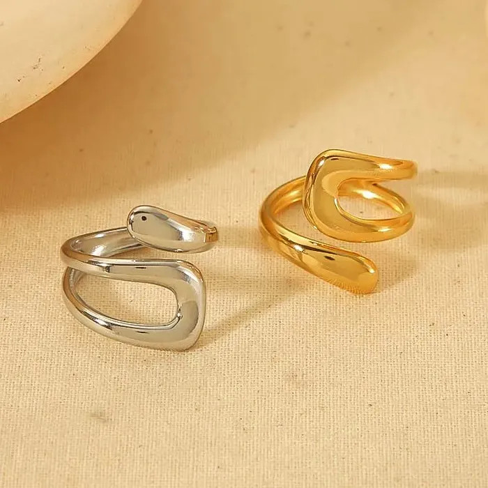 Vintage Geometric Mood Tracker Ring for Women Gold Fashion Jewelry