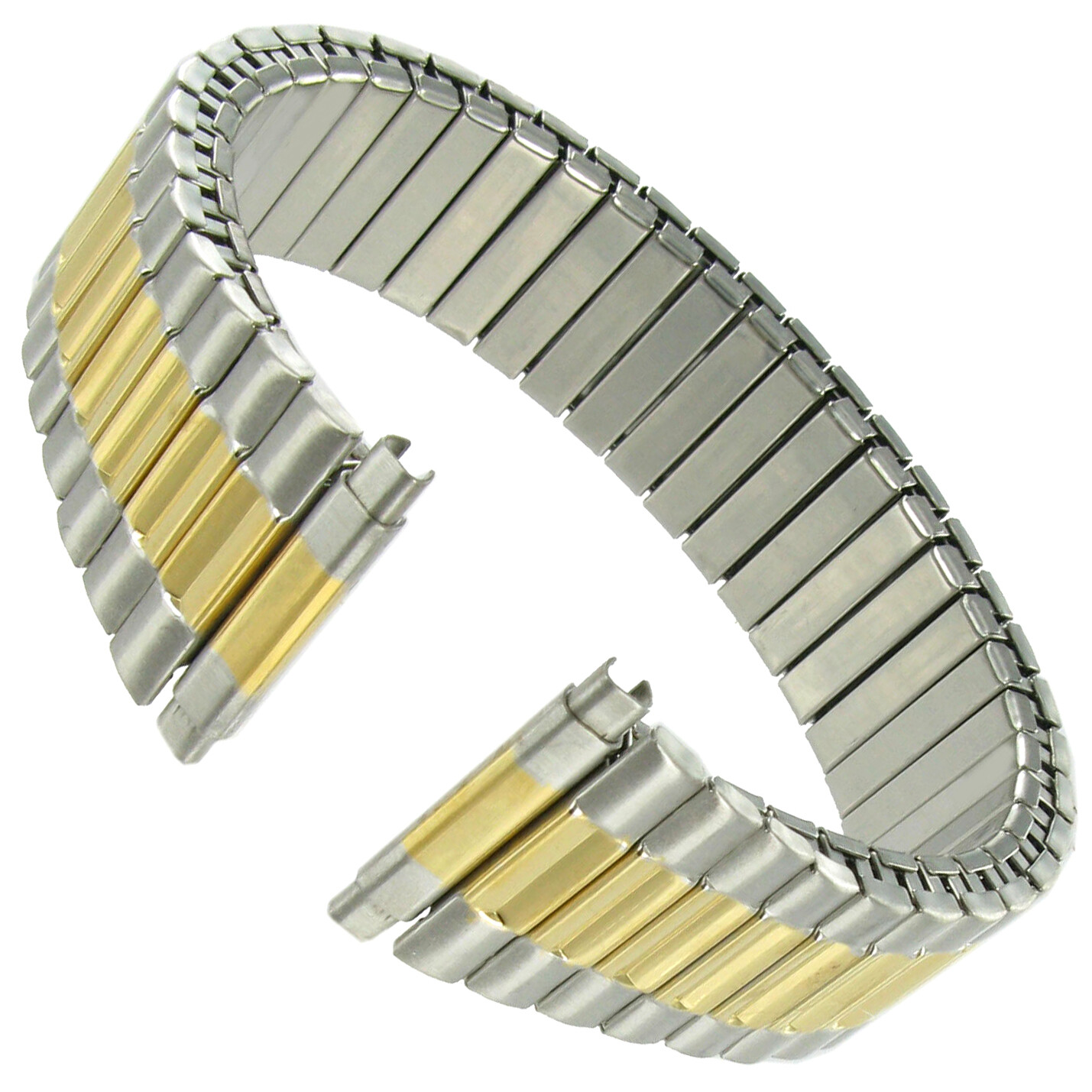 17-21mm Kreisler Two Tone Stainless Steel Tapered Mens Dura Flex Band Long 710TL