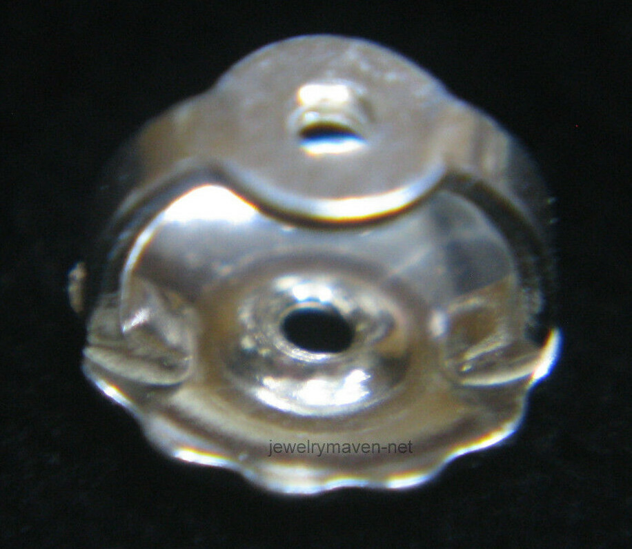SINGLE 5.75mm Solid PLATINUM 950 .041″ Post Threaded Screw Earring Back Nut USA