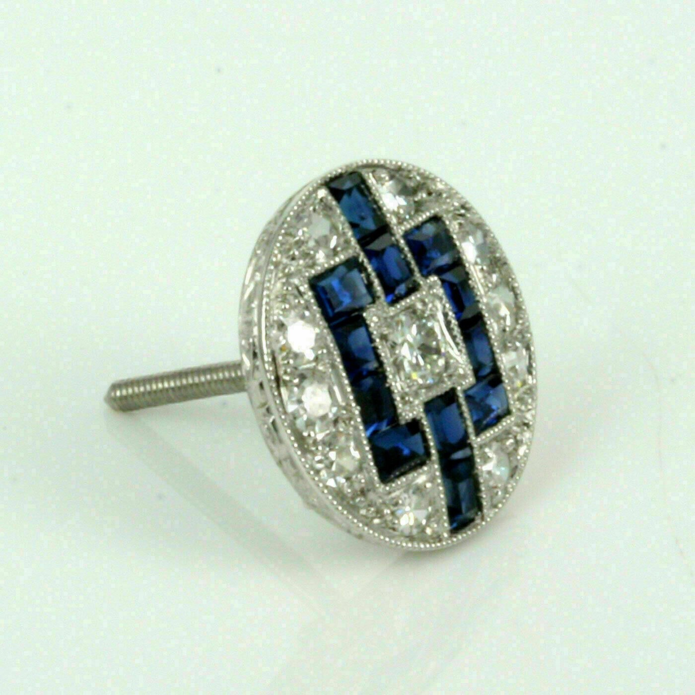 3Ct Round Lab Created Sapphire & Diamond Cluster Stud Earrings White Gold Plated