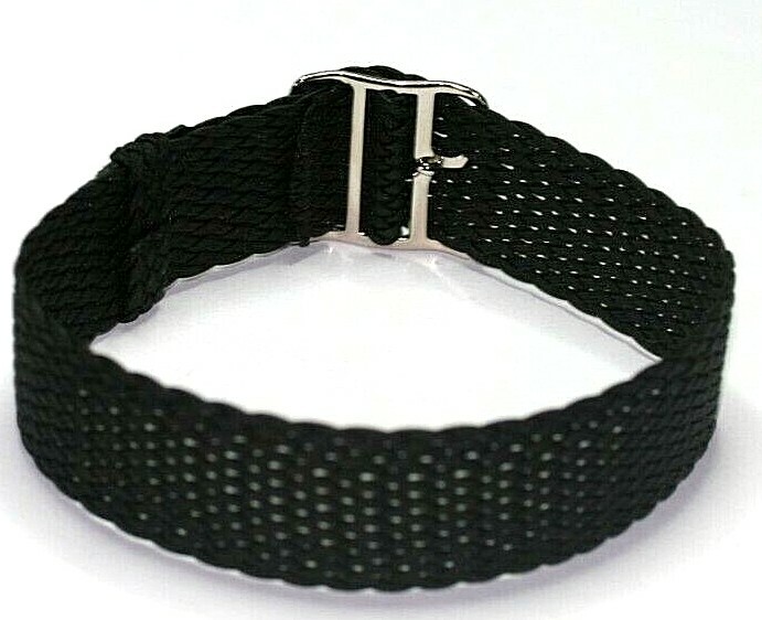 EASY FIT WATCH STRAP 18MM 20MM BLACK PERLON THREAD THROUGH ONE PIECE ZRC FRENCH