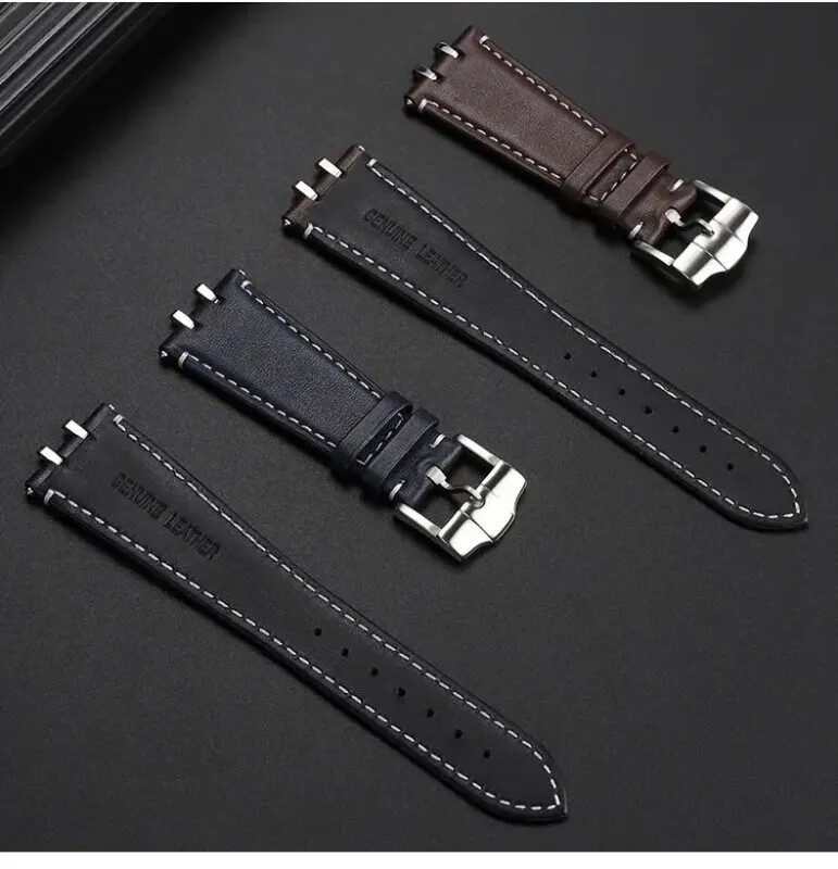Leather Watchband For Tudor Royal M28600/M28603/M28500 41mm Steel End Link Band