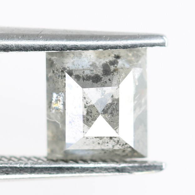 1.37 CT Polished Square Shape Salt And Pepper Loose Diamond For Proposal Ring