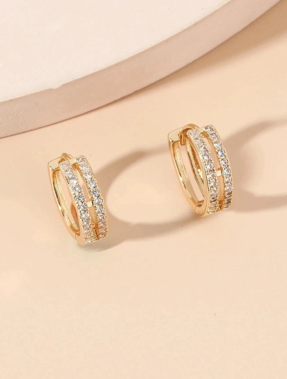 3Ct Round Simulated Diamond Huggie/Hoop Stunning Earring 14k Yellow Gold Plated
