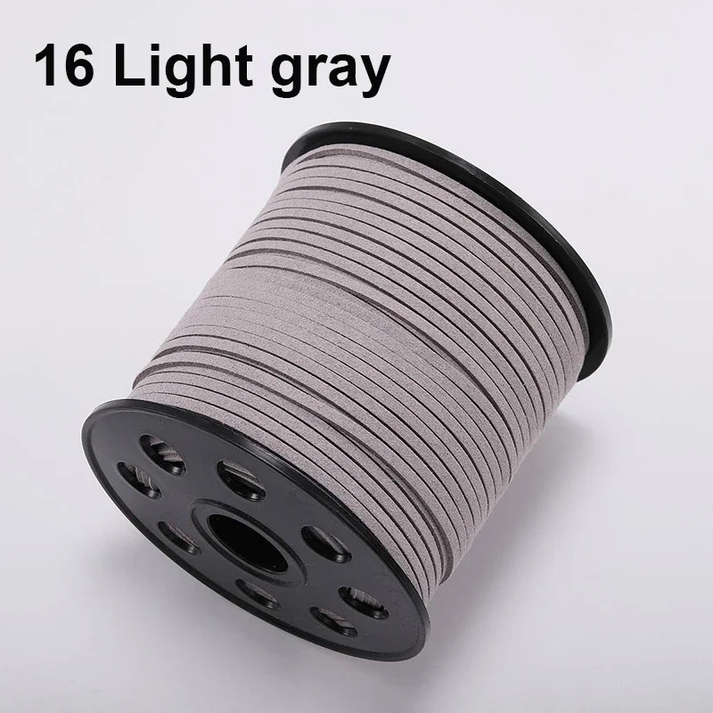 100 Yard Faux Leather Cord String 3mm Flat Suede Bracelet Necklace Jewelry