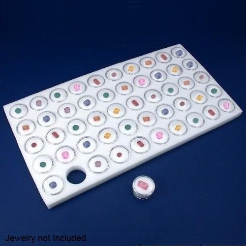 Novel Box White Jewelry Gem Jar Tray Insert With 50 Gem Jars