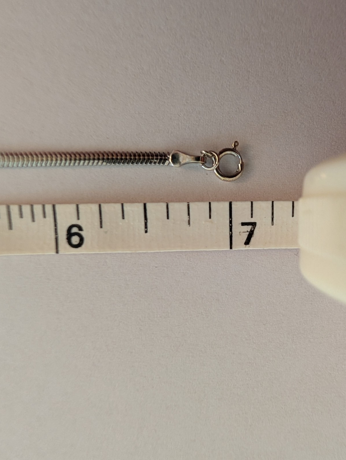 Solid White Gold 585/14kt Snake Chain Bracelet, 2mm wide