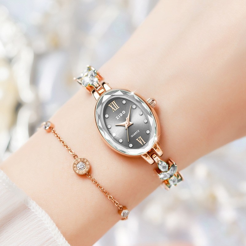 Women’s Watches Light Luxury Diamond Inlaid Female Watch Waterproof Oval Ladies