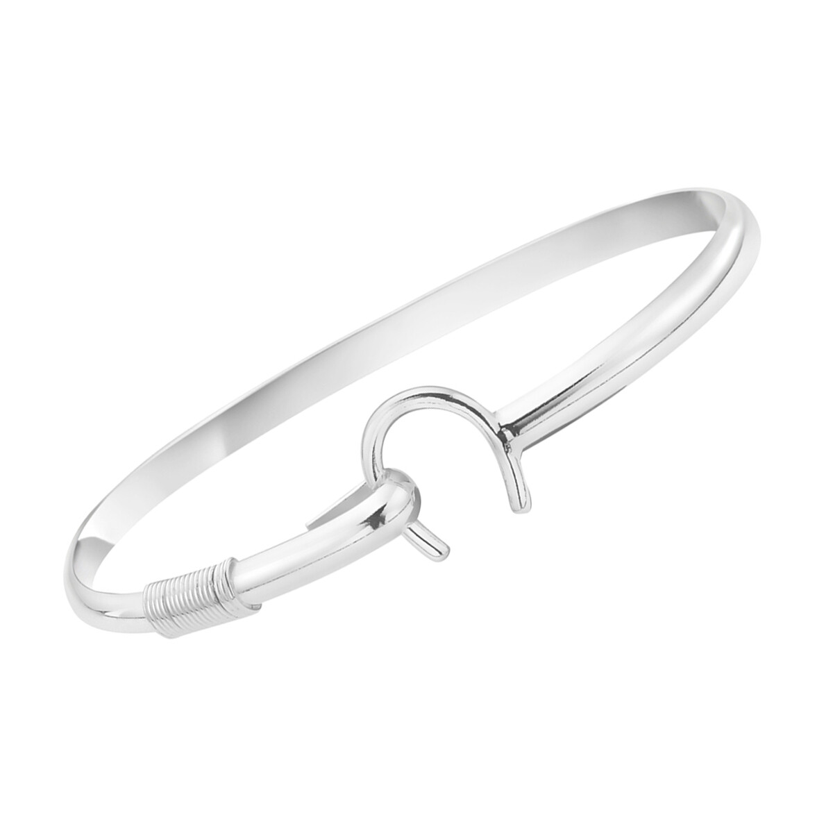 Good Luck Horse shoe Bangle Bracelet Cuff 7.5 Inch Real Sterling Silver 925-gift