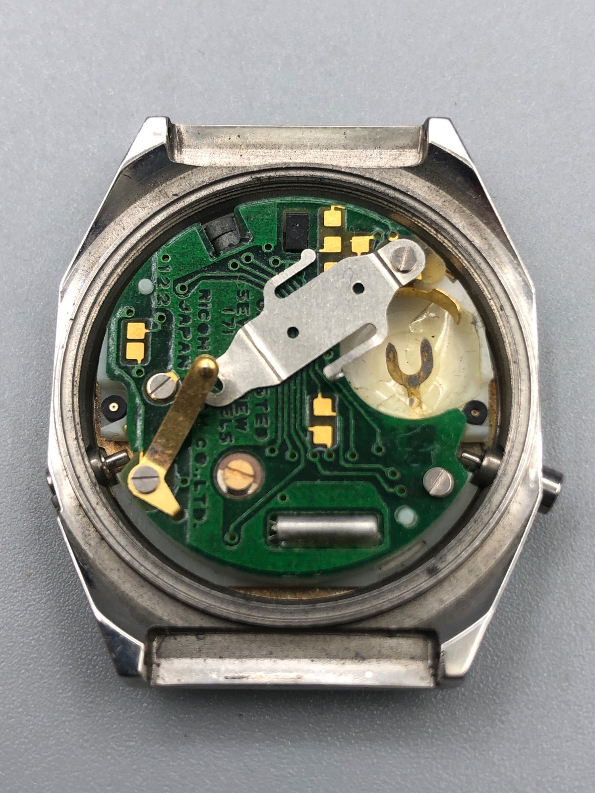 PARTS AS IS VINTAGE LATE 70s RICOH RIQUARTZ LCD JAPAN ANA-DIGI WATCH HEAD ONLY