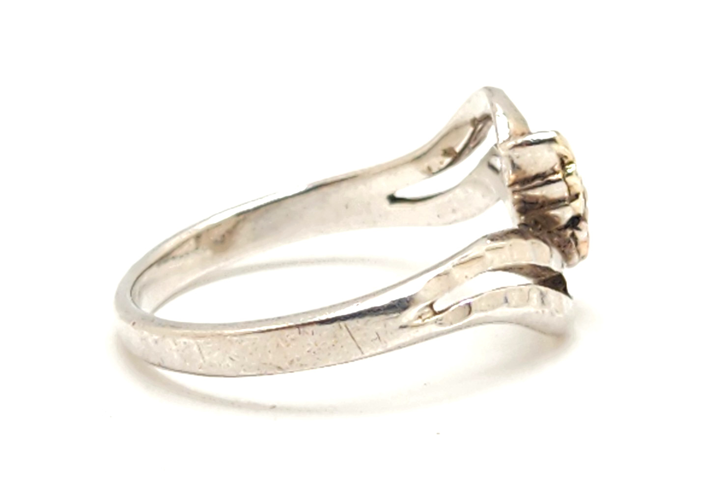 Landstrom’s Black Hills Gold Sterling Silver 10K Leaves Swirl Ring, US Size 9.25