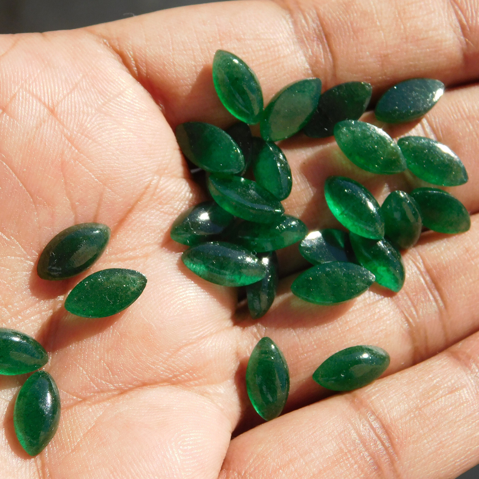 Natural Green Aventurine Marquise 4×8 mm to 10×20 mm Cabochon Loose Gemstone Lot