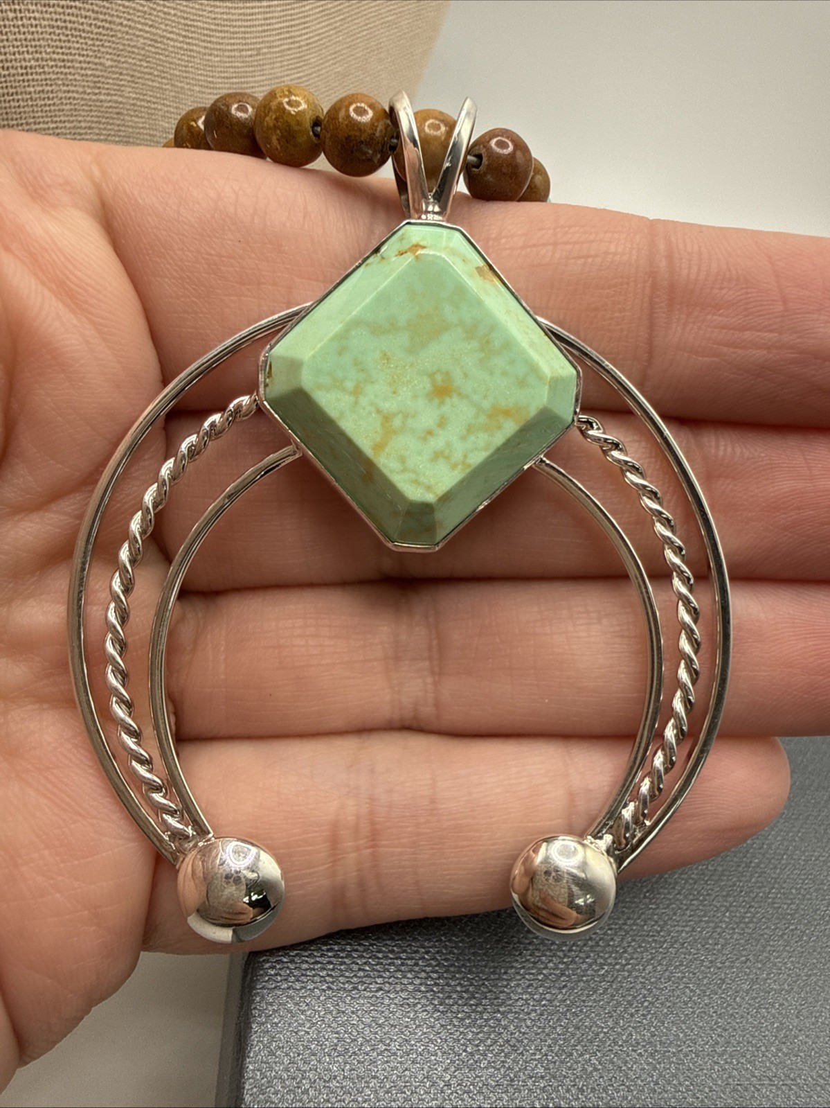 Jay King Mexican Campitos Turquoise & Jarosite Sterling Silver Naja Necklace