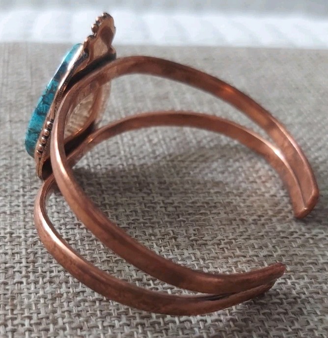New Copper & Natural Shattuckite Cuff Bracelet