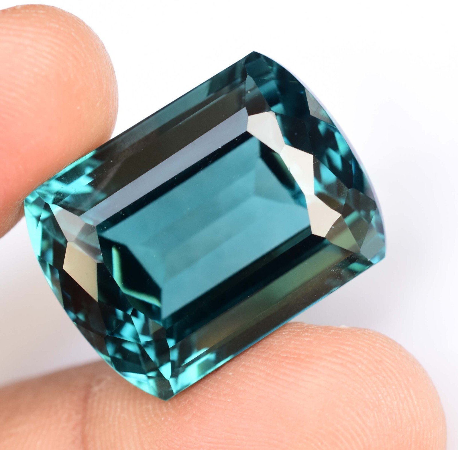 37.40 Ct Natural Paraiba Tourmaline Greenish Neon Blue Copper Certified Gemstone