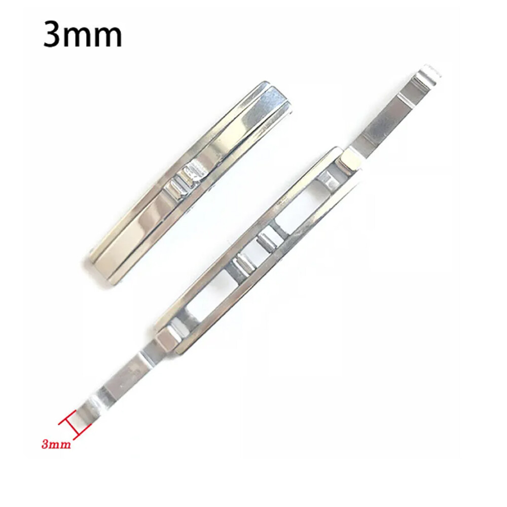 2PCS 3-6mm Stainless Steel Watch Buckle 5mm Double Pull Folding Butterfly Clasp