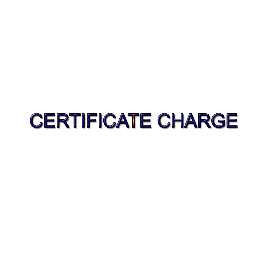 CERTIFICATE CHARGES – 1 Stone
