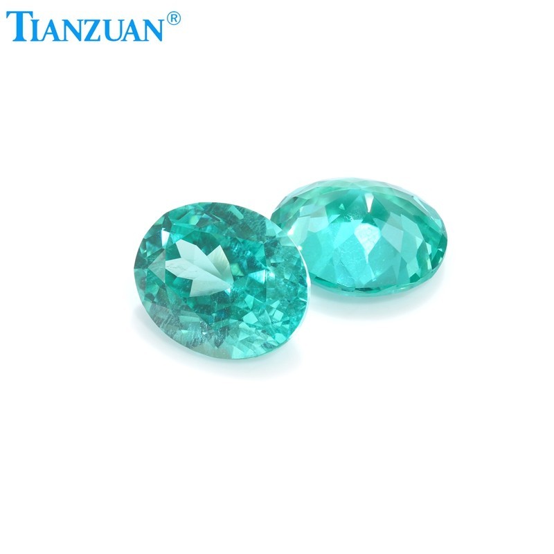 Synthetic YAG Oval Shape Neon Paraiba Color with inclusions loose Gemstones