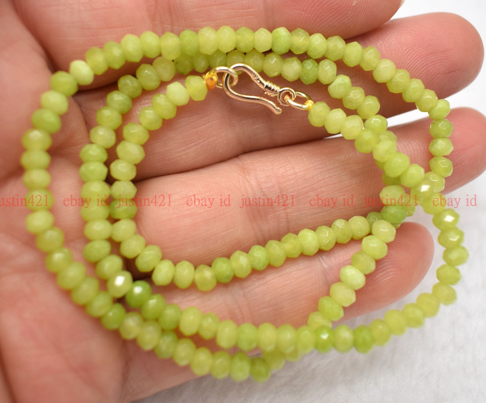 Fashion 2x4mm Multicolor Gemstone Rondelle Gemstone Necklace 16-26″ 14K Clasp