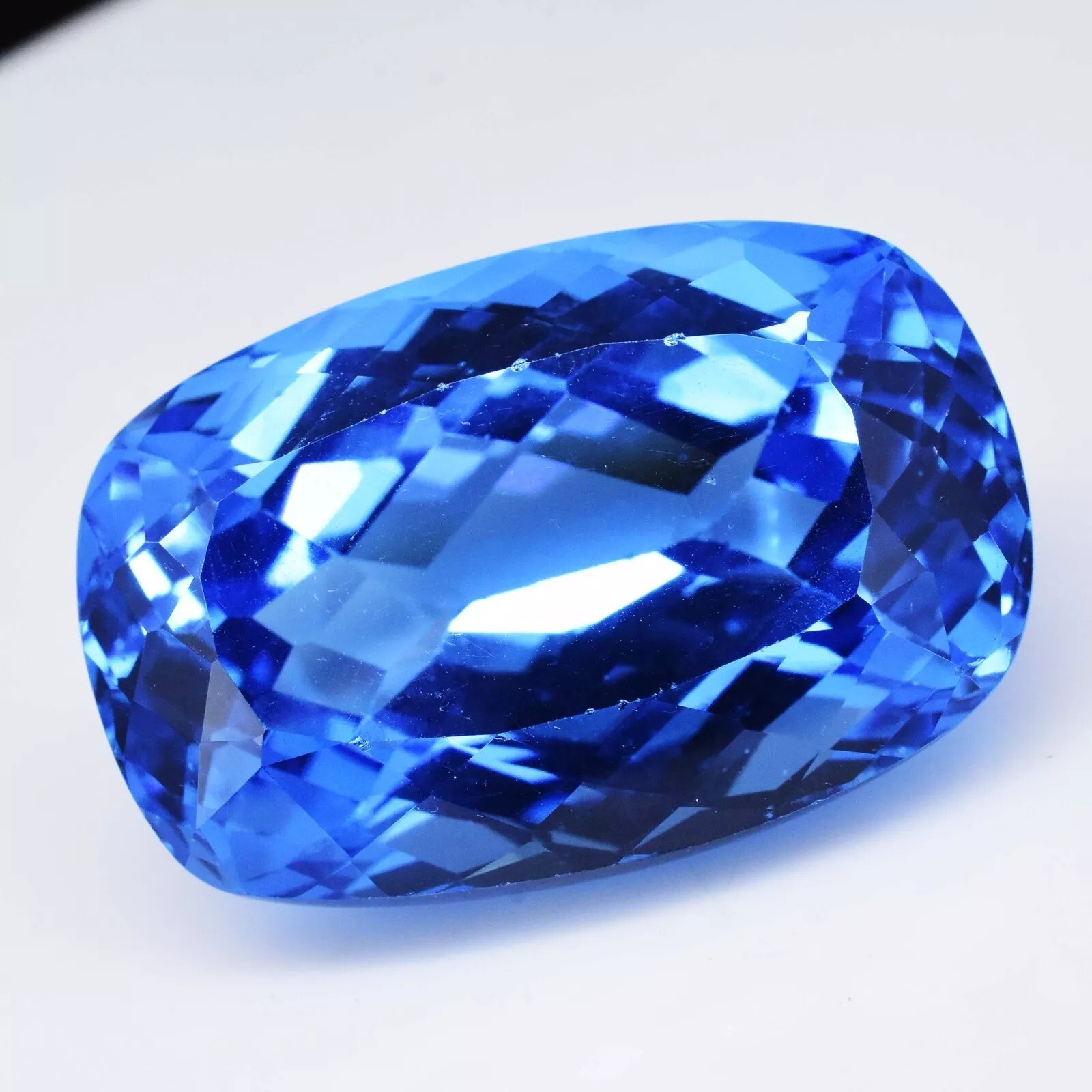 Awesome Blue Zircon 105+ Ct Cushion Cut Natural EGL Certified Cambodian Gemstone