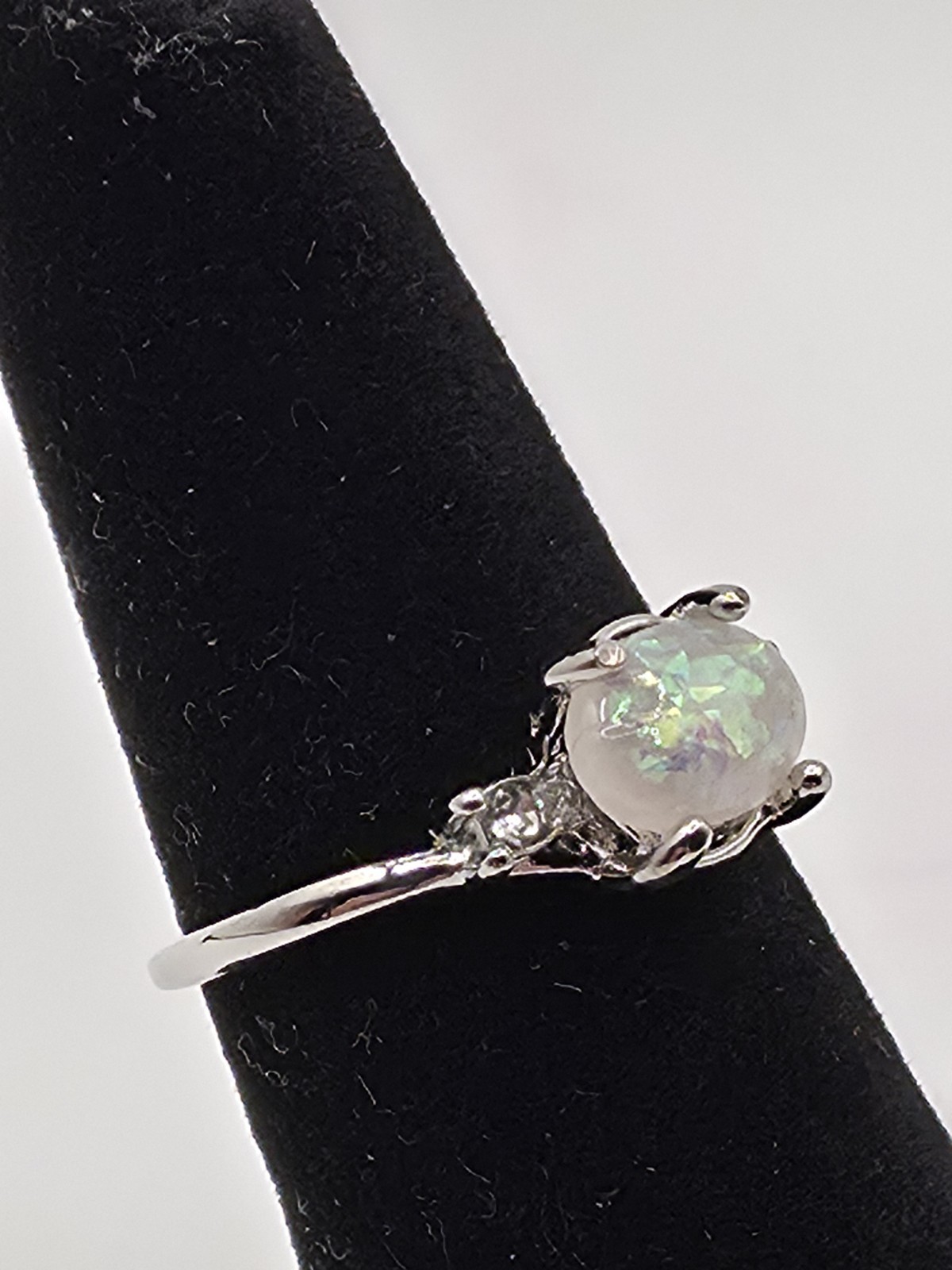 Fire Opal Ring Silver Toned Women Ring Birthday Gift Ring For Daughter