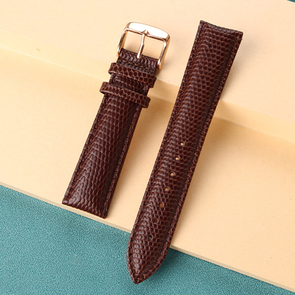 Lizard Grain Calf Skin Leather Men’s Ladies Watch Band Strap 14/16/18/20/21/22mm