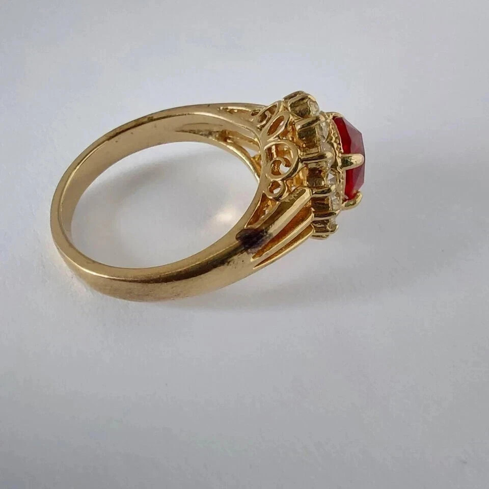2.00 Ct Oval Cut Natural Ruby Diamond & Wedding Ring 14K Yellow Gold