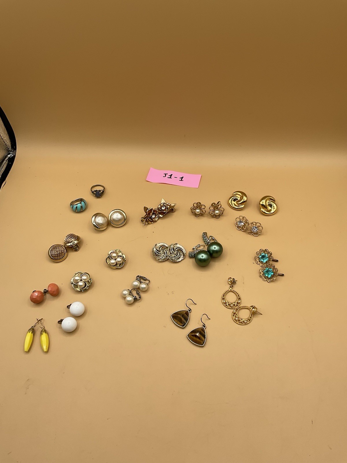 lot of 16 earring sets and 2 rings
