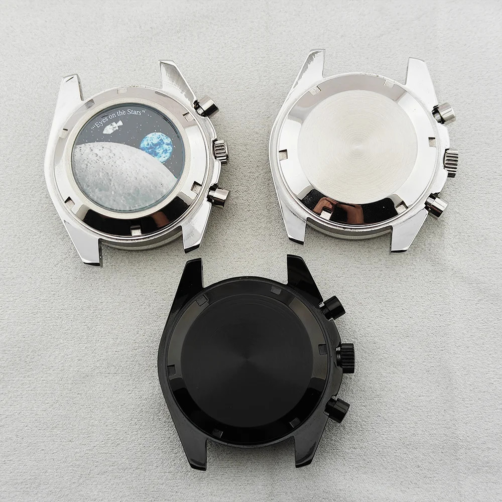 39.7mm VK63 Watch Case Metal Waterproof Moon Back Fit for 20mm Strap