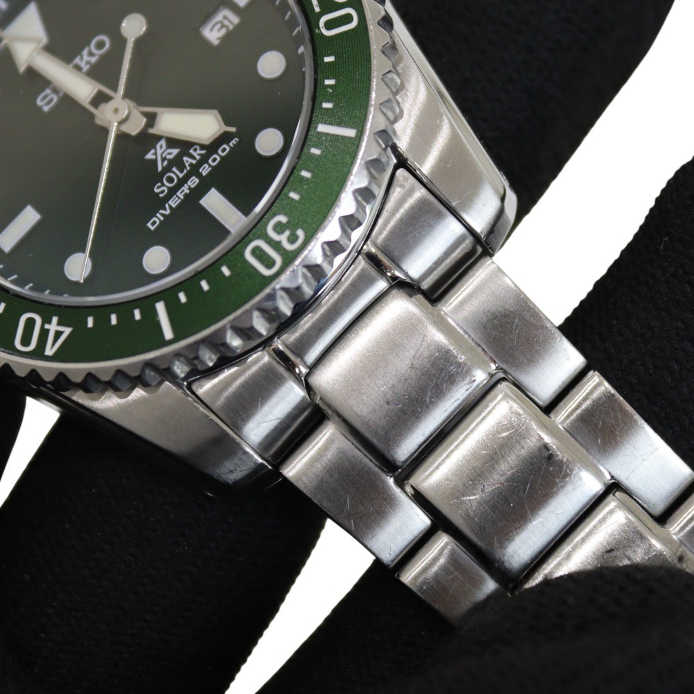 Seiko Prospex SBDN077 Solar Diver Scuba Green Dial 200m – Used, From Japan