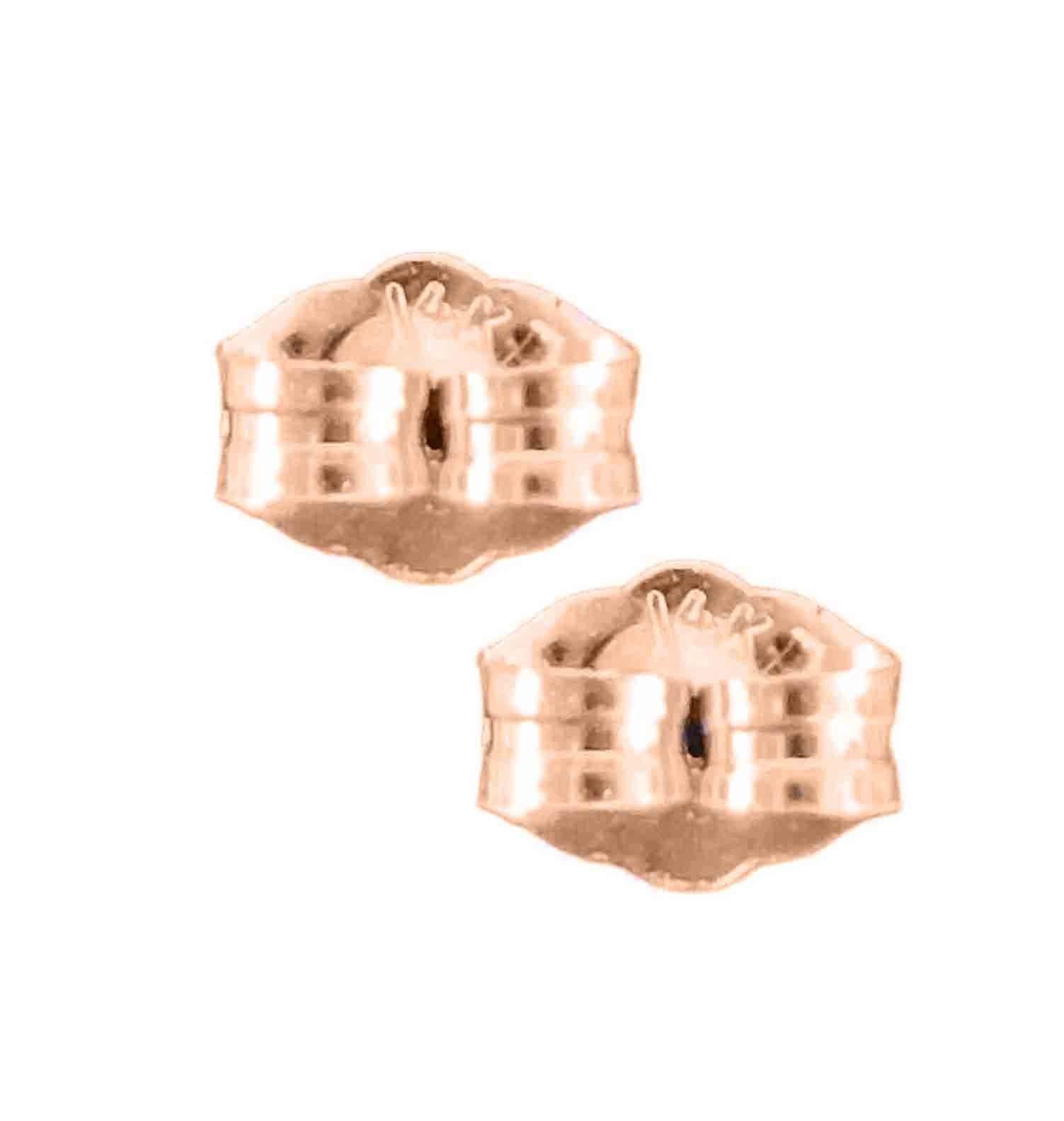 14K Gold Butterfly Earring Backs – Yellow, Rose Pink, White – Small & Regular Si