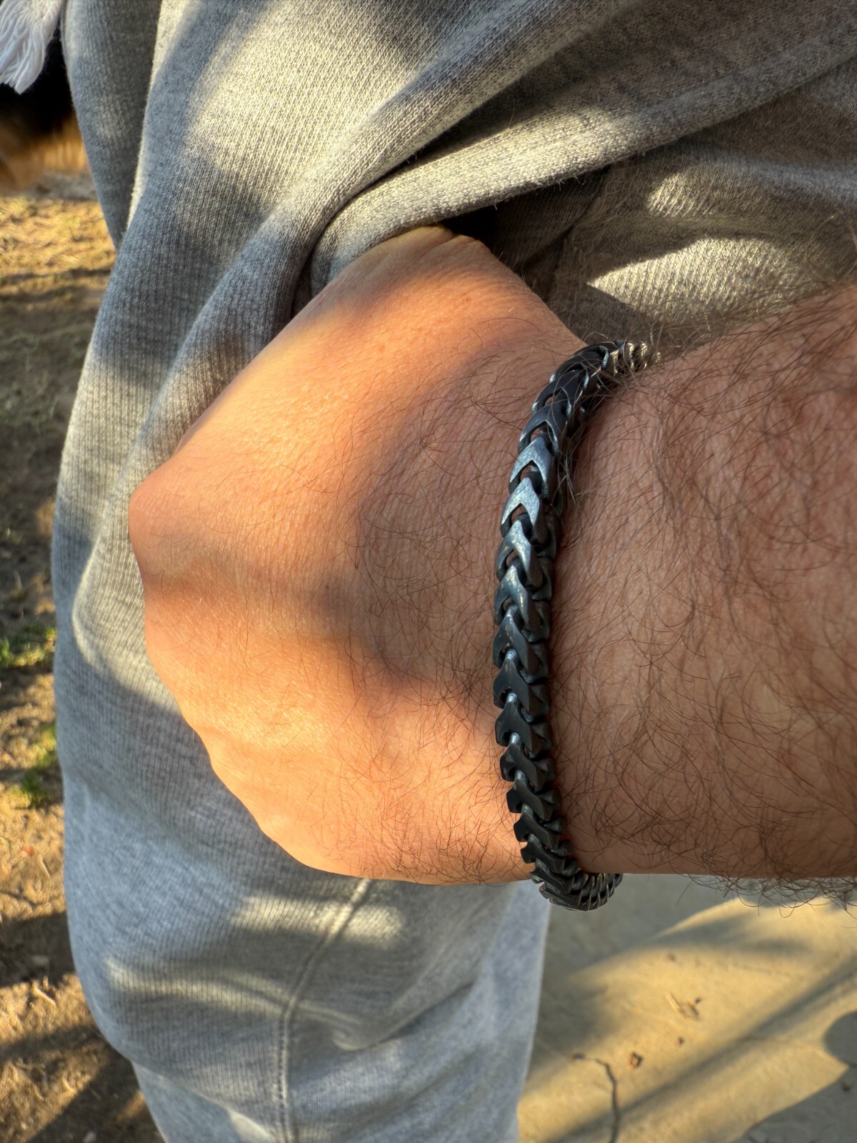 Handmade Mens Franco Bracelet Black Rhodium Over Real 925 Silver Box Lock 6mm