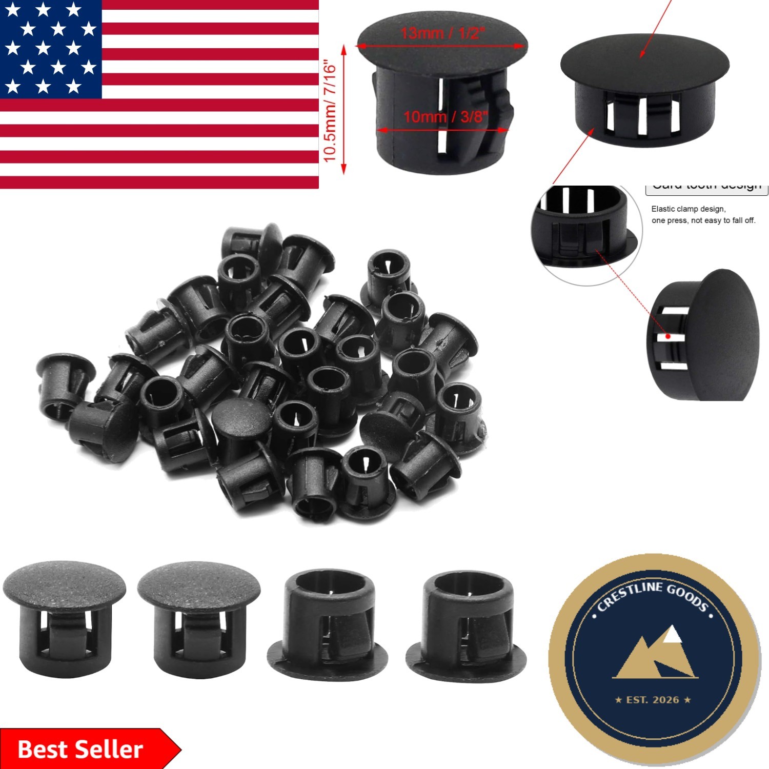 Versatile 30PCS 10mm Black Locking Hole Plugs – Ideal for Any Application