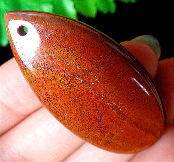 46x24x6mm Natural Red Jasper Reiki Teardrop Pendant Bead DY2977