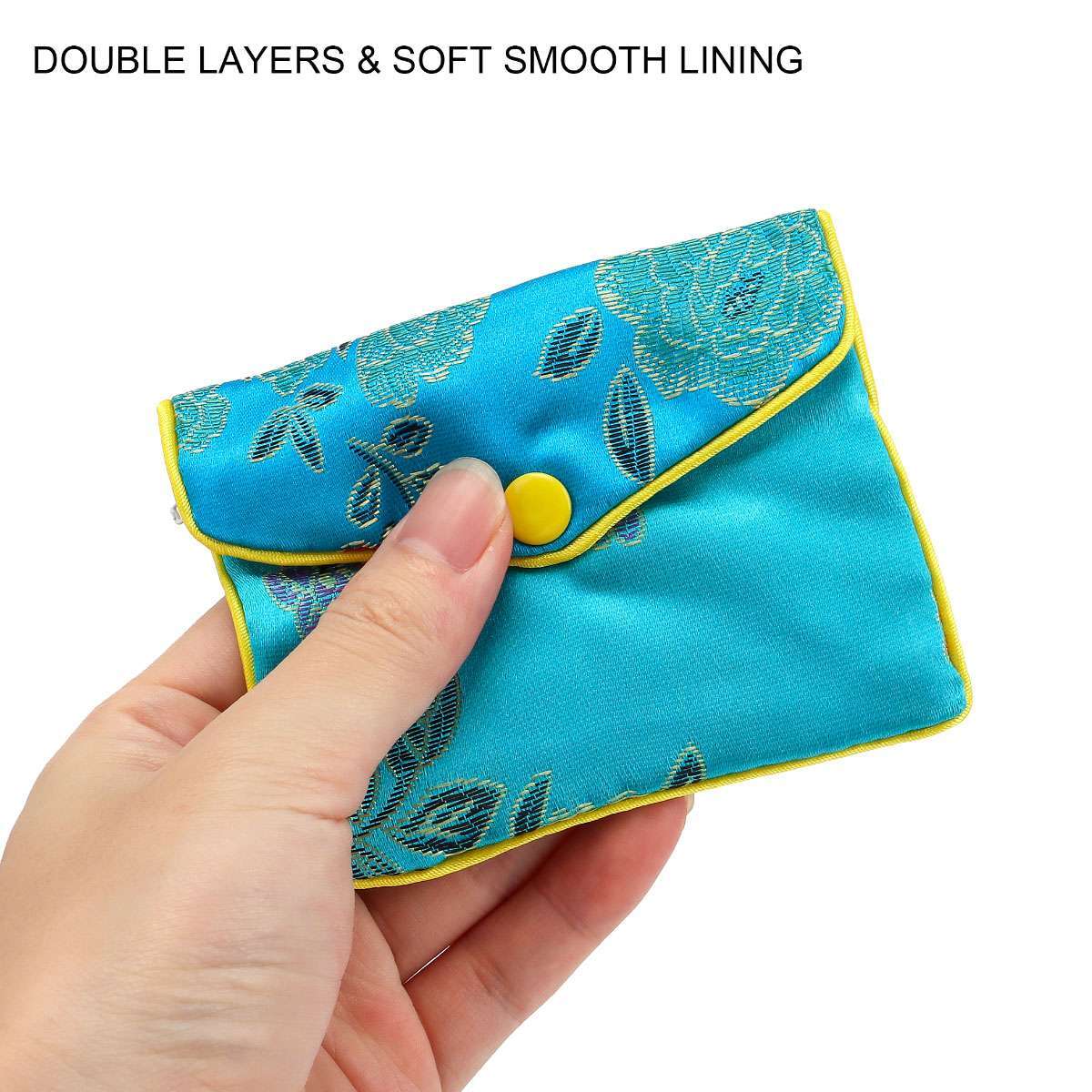 12 Fancy Silk Chinese Jewelry Purse Pouches with Zipper Gift Bag Pouch 3″ x 3.9″