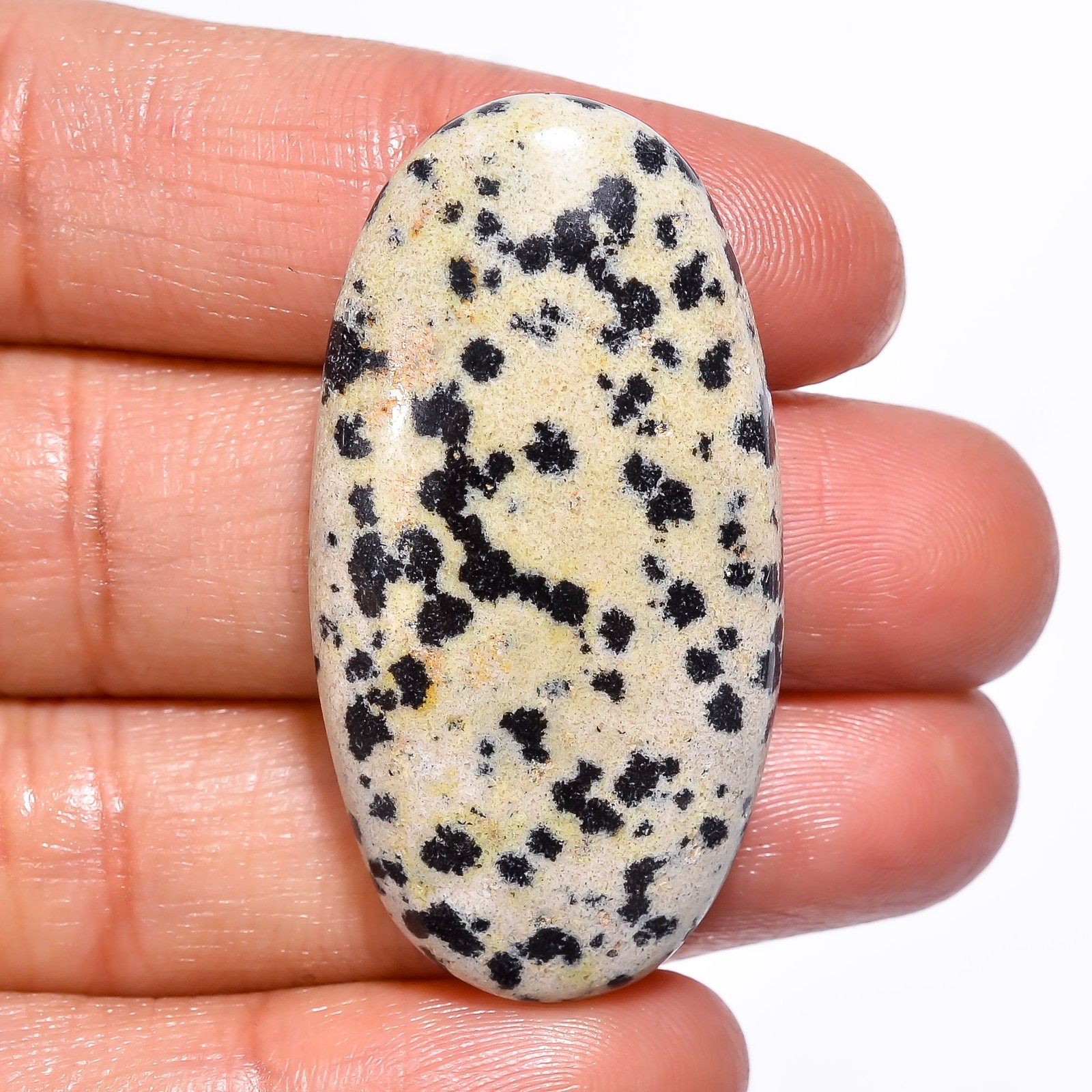 Natural Dalmatian Jasper Oval Shape Cabochon Gemstone 50.5 Ct 41X21X7mm GC-13781