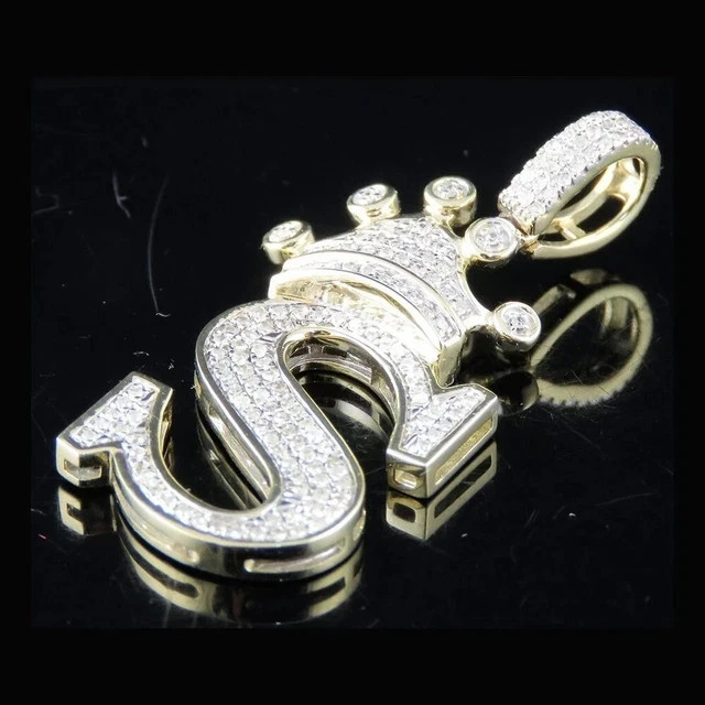 2Ctw Real Moissanite Initial D Letter Layered Old English Pendant 925 Silver