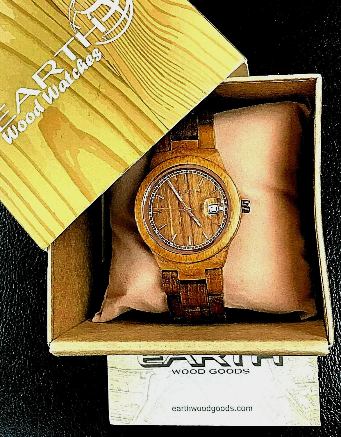 Earth Wood Biscayne ETHEW4205 Brown Unisex Thin Wooden Quartz Watch