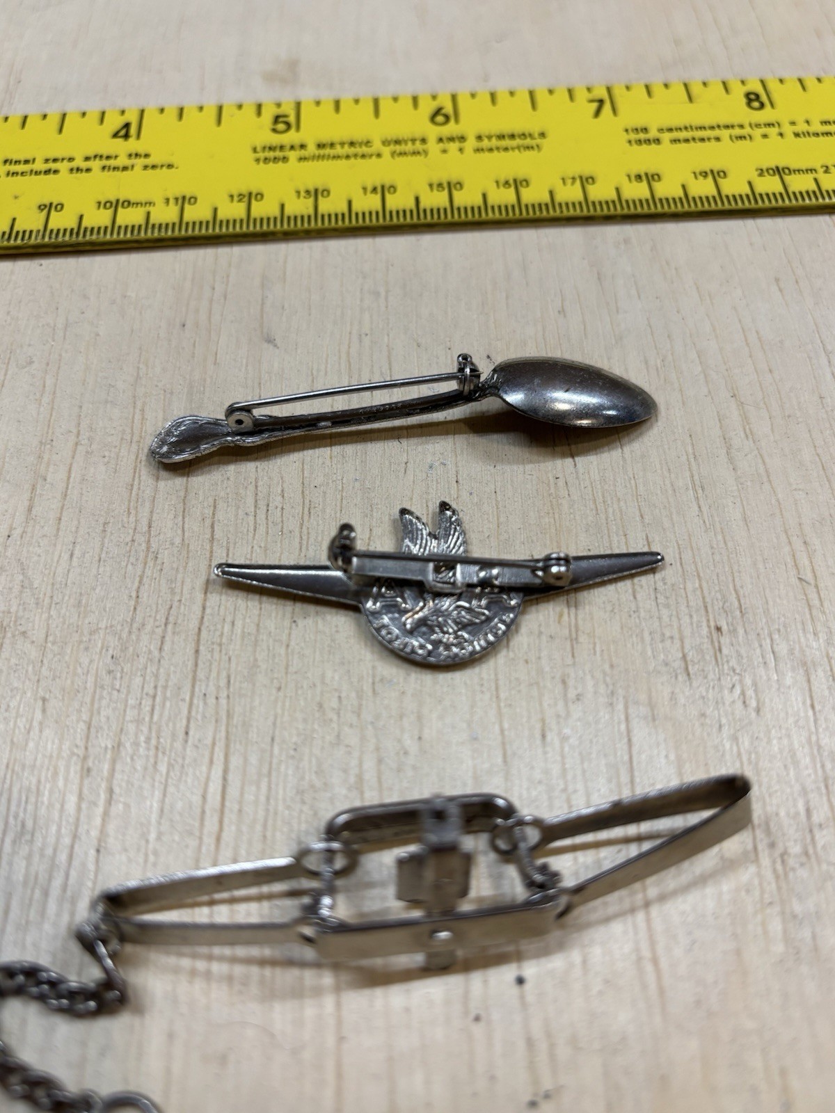 Vintage Tie Clip Lot Railroad Train Scissors Novelty Mens Accessories 6pc