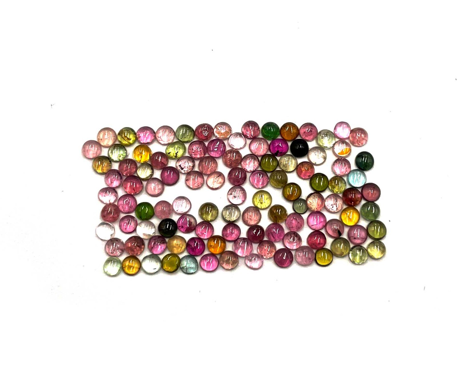 18 CT Natural Multi Tourmaline Round Cabochon Loose Gemstone 173 Pcs 2.50-3 MM