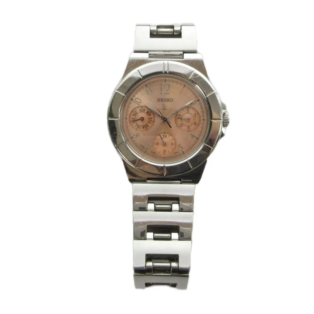 【From Japan】Seiko Lukia 5Y89-0B30 Quartz Chronograph Watch w/ Pink Dial, GY18/MQ