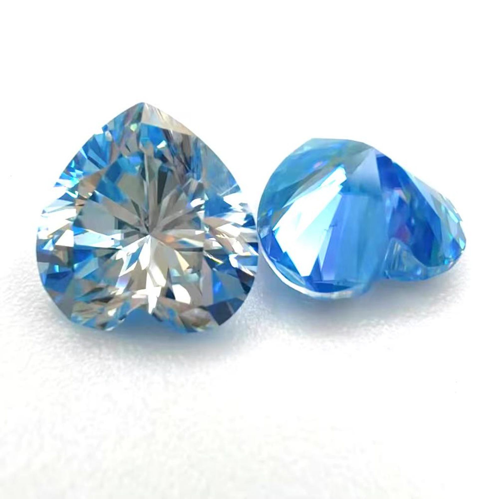 Natural Vivid Light Blue ‘D’ Color 3 Ct VVS1 Unheated Diamond Heart Cut Pair