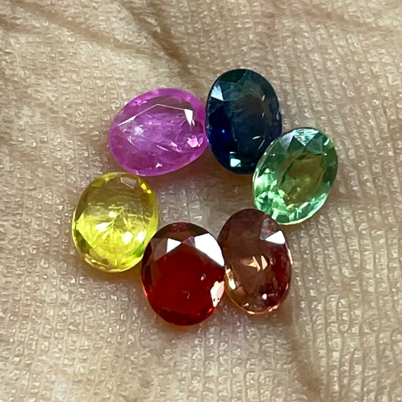 6 Pcs Natural Multi Sapphire 5x4mm Oval Cut Dazzling Loose Gemstone Lot 2.60 Cts