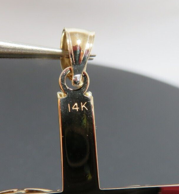 14K YG DIAMOND CLUSTER CROSS PENDANT 0.35 tcw 22.77 MM X 43.50 MM 5.47g(AI-2251)