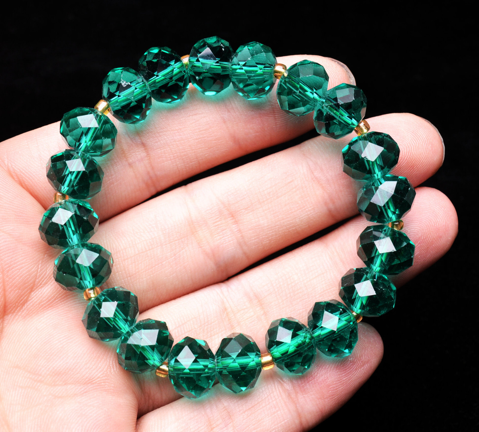 8*8*6mm Top Quality Natural Green Tourmaline Crystal Women Bracelet AAA